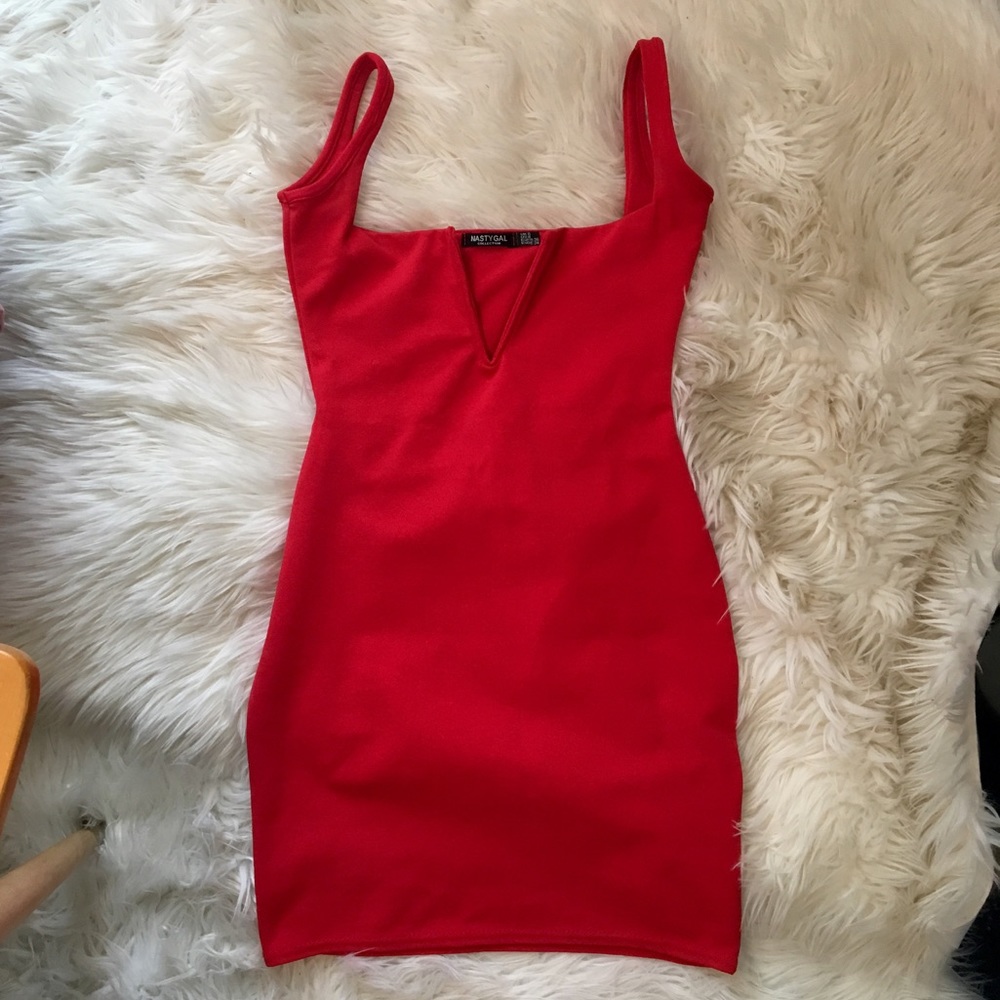 Red Nasty Gal Fitted Dress
